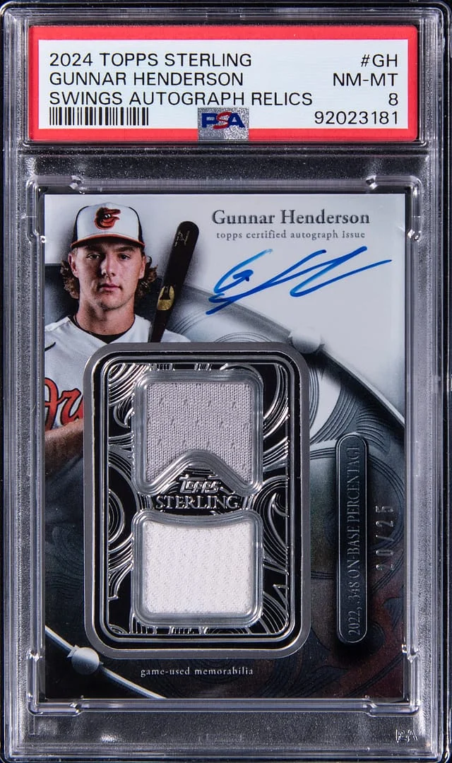 2024 Topps Sterling Gunnar Henderson Swings Autograph Relics #SWAR-GH card image
