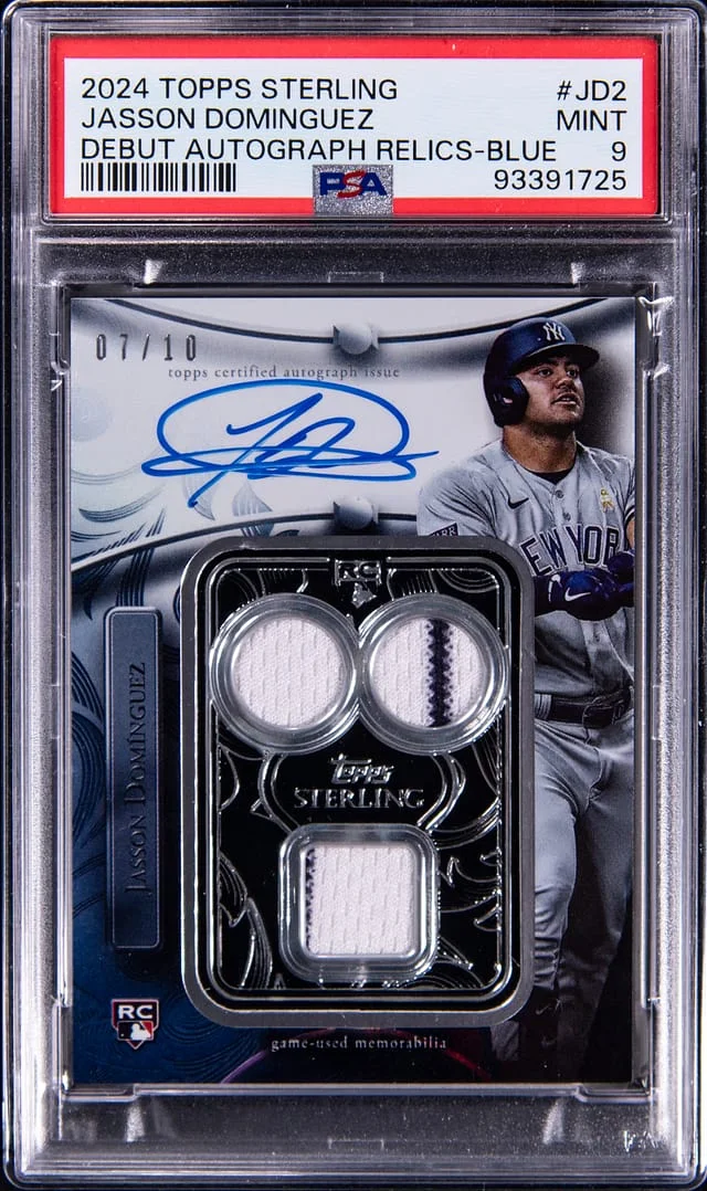 2024 Topps Sterling Jasson Dominguez Debut Autograph Relics Blue #SBDB-JD2 card image