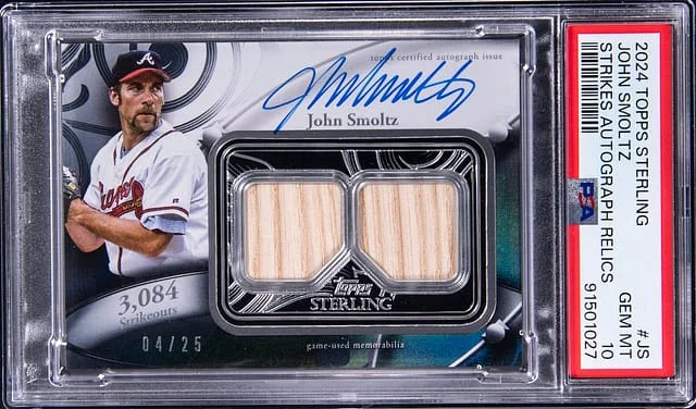 2024 Topps Sterling John Smoltz Strikes Autograph Relics #STAR-JS card image
