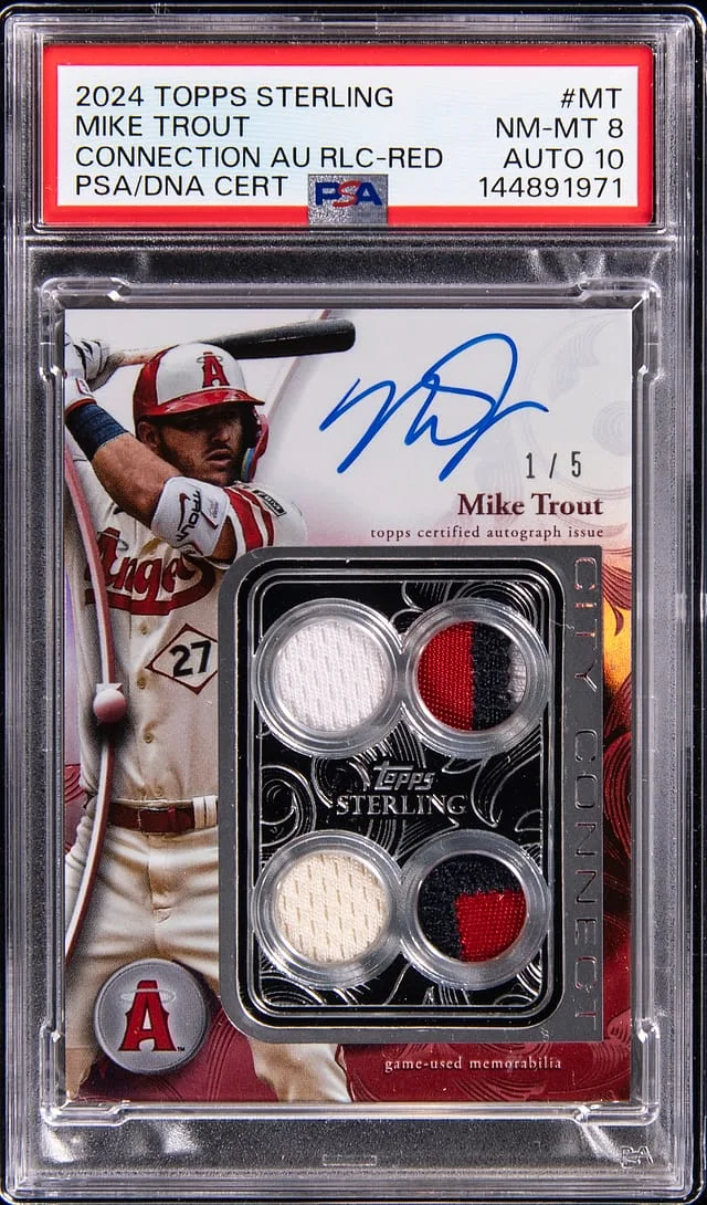 2024 Topps Sterling Mike Trout Connection Autograph Relic Red #STCO-MT card image