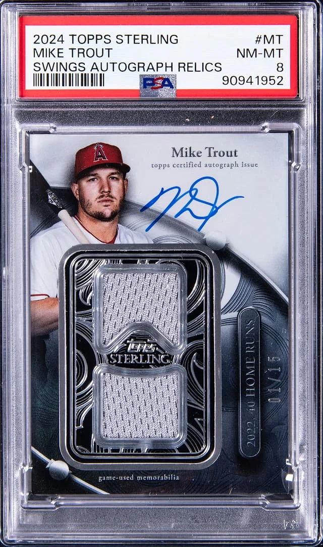 2024 Topps Sterling Mike Trout Swings Autographed Relics #SWAR-MT card image