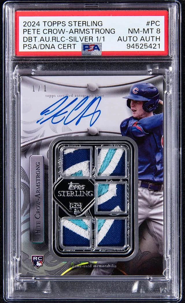2024 Topps Sterling Pete Crow-Armstrong Debut Autograph Relics Silver #SBDB-PC card image