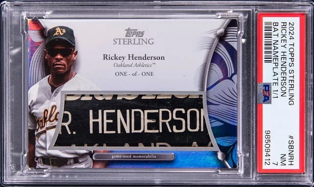 2024 Topps Sterling Rickey Henderson Bat Nameplate #SBN-RH card image