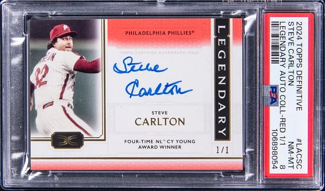 2024 Topps Steve Carlton Definitive Collection Legendary Autograph Red #LAC-SC card image