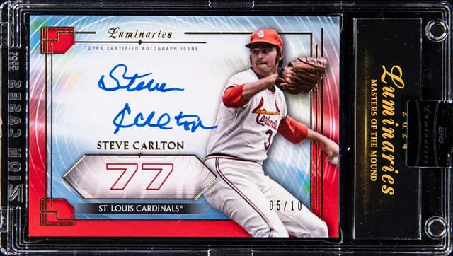 2024 Topps Steve Carlton Luminaries Masters of The Mound Autograph Red #MOM-SC2 card image