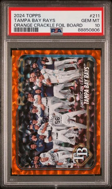 2024 Topps Tampa Bay Rays Orange Crackle Foil Board #211 card image