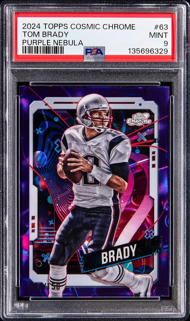 2024 Topps Tom Brady Cosmic Chrome Purple Nebula #63 card image