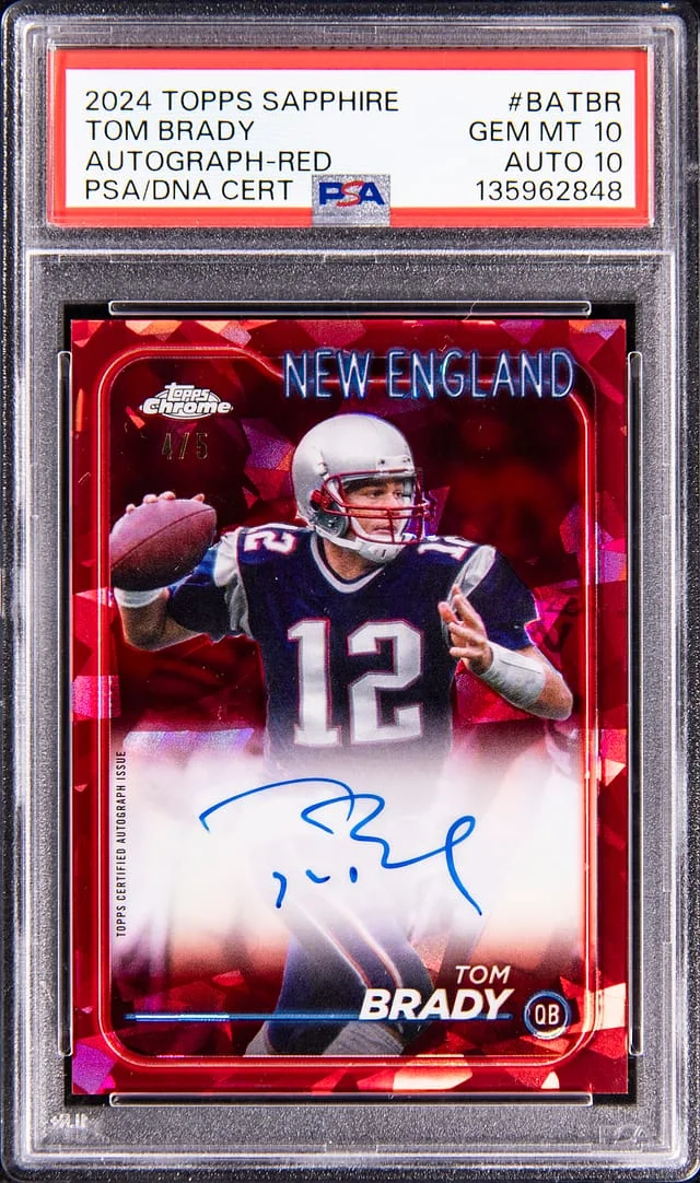 2024 Topps Tom Brady Sapphire Autographs Red Sapphire #BATBR card image