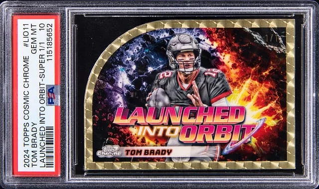 2024 Topps Tom Brady Cosmic Chrome Launched Into Orbit SuperFractor #LIO-11 card image