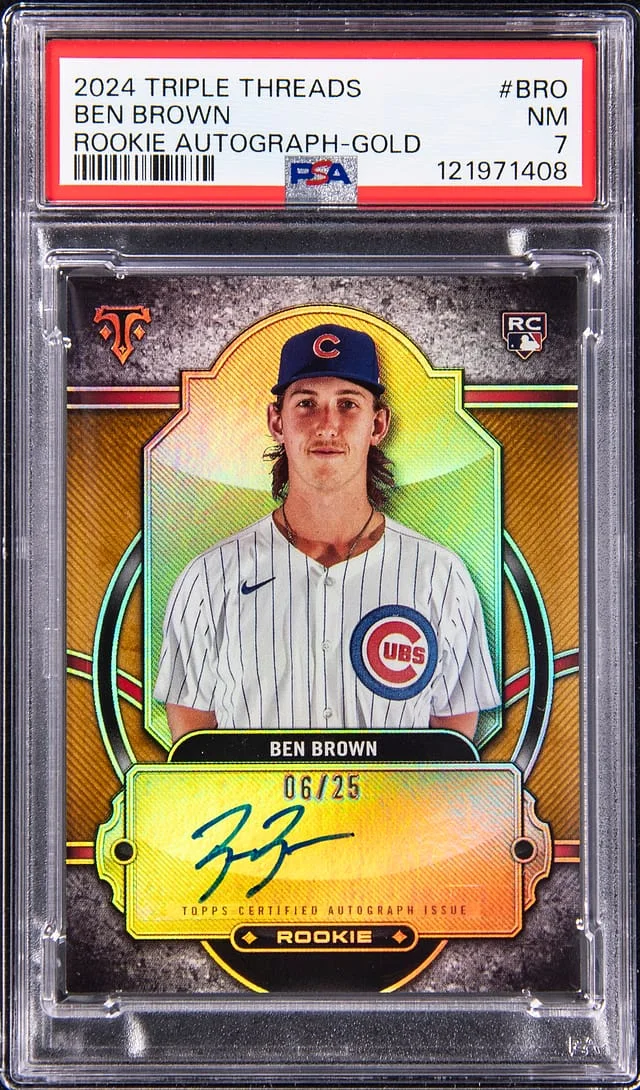 2024 Topps Tribute Ben Brown Threads Autograph Gold #RA-BRO card image