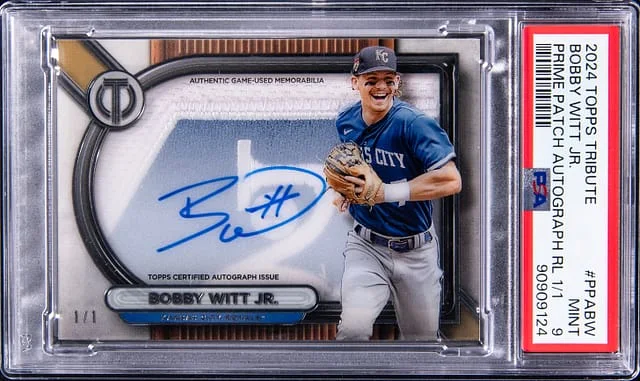2024 Topps Tribute Bobby Witt Jr. Prime Patch Autograph Relic Card #PPA-BW card image