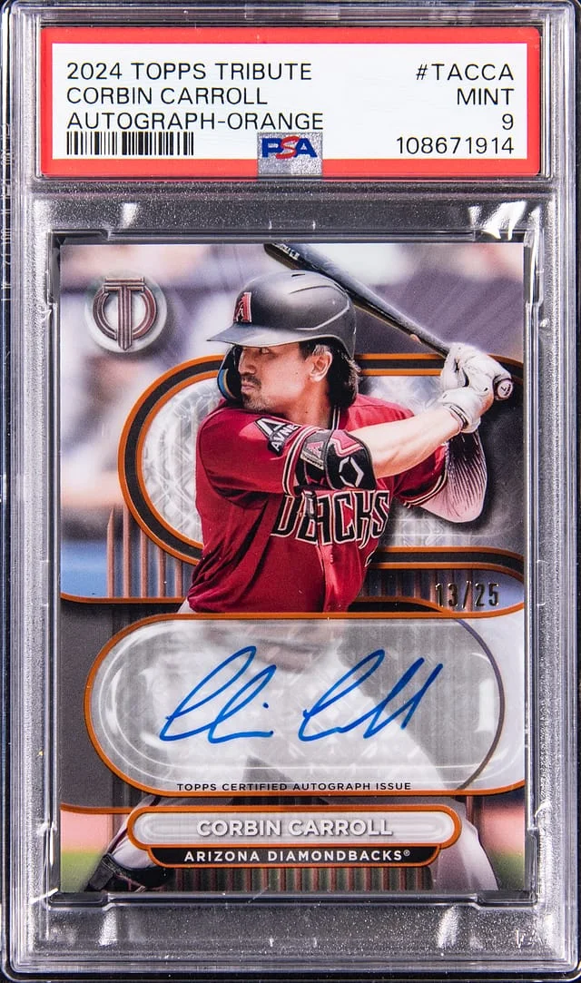 2024 Topps Tribute Corbin Carroll Autograph Orange #TA-CCA card image