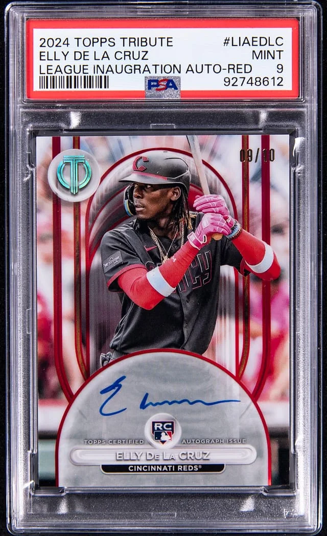 2024 Topps Tribute Elly De La Cruz League Inauguration Autograph Red #LIAEDLC card image