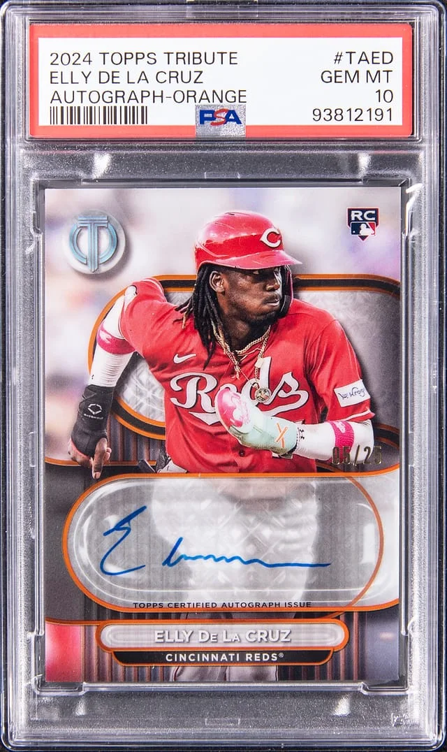 2024 Topps Tribute Elly De La Cruz Autograph Orange #TA-ED card image