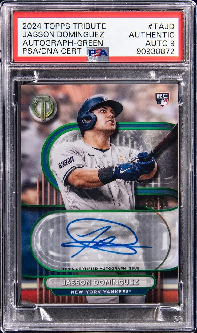 2024 Topps Tribute Jasson Dominguez Autograph Green #TA-JD card image