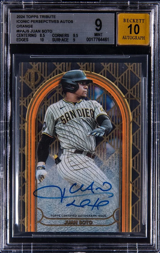 2024 Topps Tribute Juan Soto Iconic Perspectives Autographs Orange #IPA-JS card image