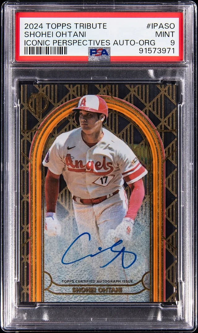 2024 Topps Tribute Shohei Ohtani Iconic Perspectives Autograph-Orange #IPA-SO card image