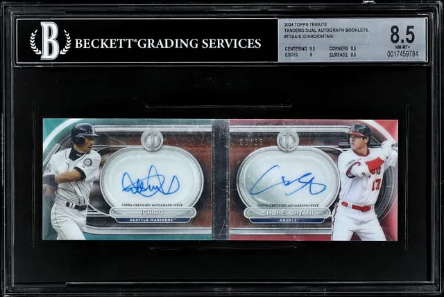 2024 Topps Tribute Shohei Ohtani/Ichiro Tandems Dual Autograph Booklets #TTBA-IS card image