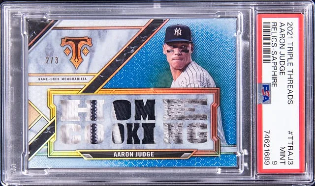 2024 Topps Triple Threads Aaron Judge Relics Sapphire #TTRAJ3 card image