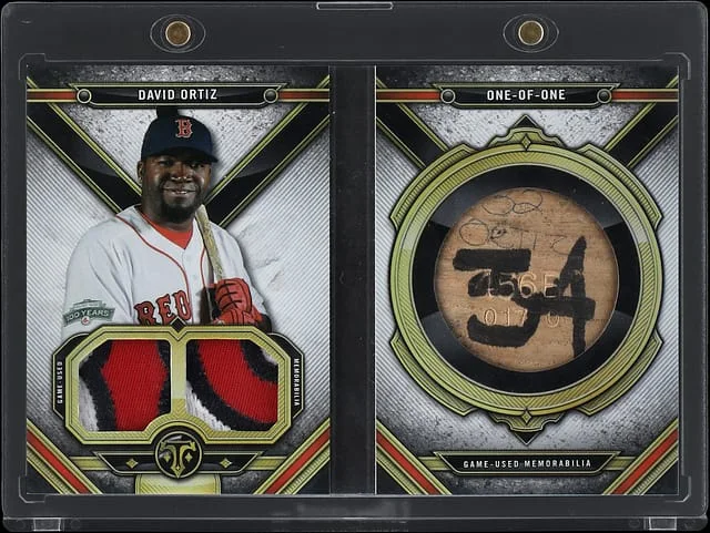 2024 Topps Triple Threads David Ortiz Multi-Patch, Bat Knob Relic Booklet #BKDC-ORT card image