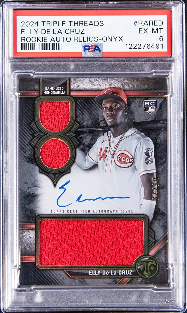2024 Topps Triple Threads Elly De La cruz Autograph Relics Onyx #RAR-ED card image