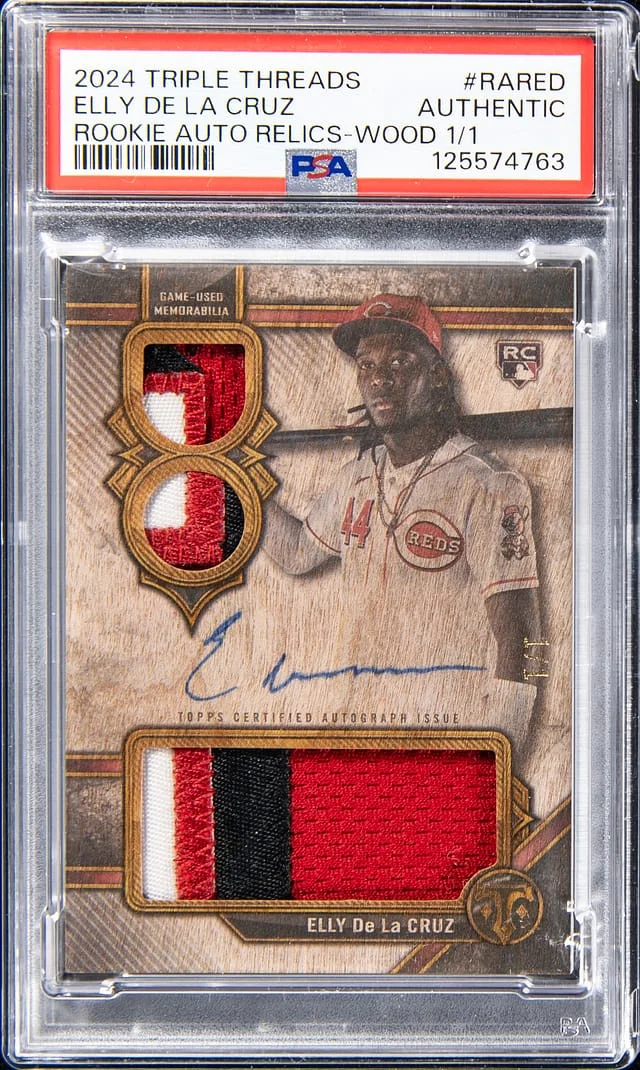 2024 Topps Triple Threads Ely De La Cruz Autograph Relics Wood #RAR-ED card image
