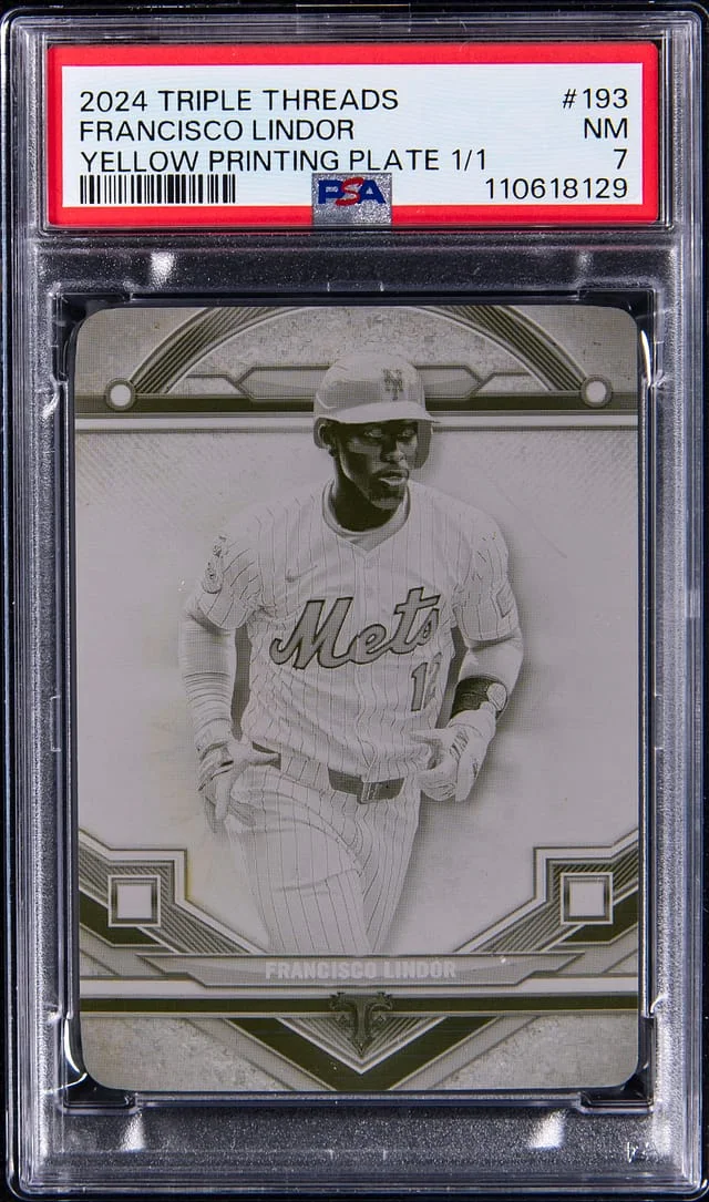 2024 Topps Triple Threads Francisco Lindor Yellow Printing Plate #193 card image