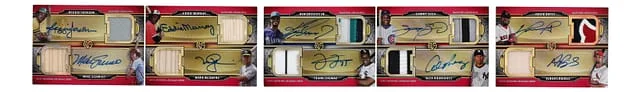 2024 Topps Triple Threads Jackson/Schmidt/Murray/McGwire/Griffey Jr./Thomas/Sosa/Rodriguez/Ortiz/Pujols Multi-Signed Deca Autographed Relic Combo Book Red #DARCB-2 card image