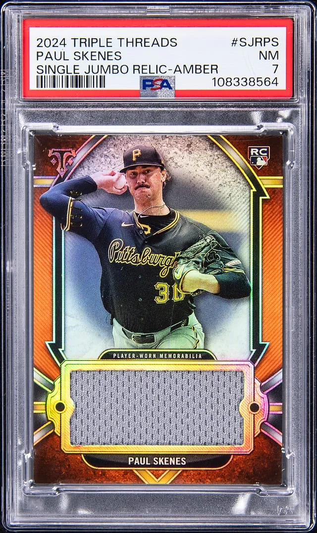 2024 Topps Triple Threads Paul Skenes Signle Jumbo Relic Amber #SJR-PS card image