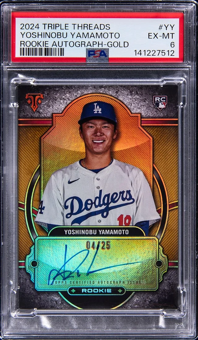 2024 Topps Triple Threads Yoshinobu Yamamoto Autographs Gold #RA-YY card image
