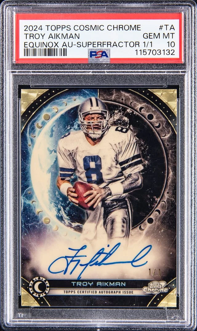 2024 Topps Troy Aikman Cosmic Chrome Equinox Autograph SuperFractor #EQA-TA card image