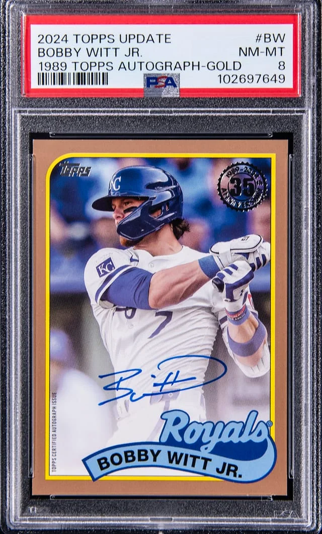 2024 Topps Update Bobby Witt Jr. 1989 Topps Autograph Gold #89AU-BW card image
