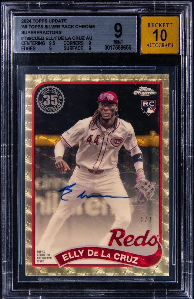 2024 Topps Update Elly De La Cruz 89 Topps Silver Pack Chrome Autographs SuperFractor #T89CU-ED card image