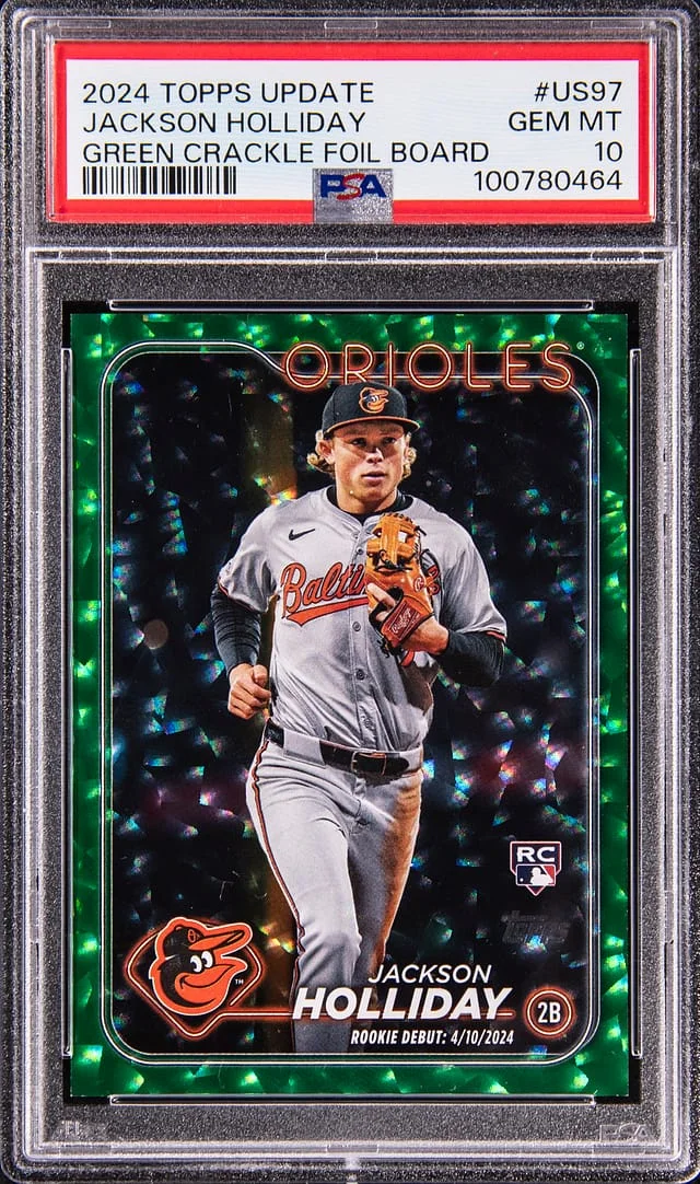 2024 Topps Update Jackson Holliday Green Crackle Foil Board #US97 card image