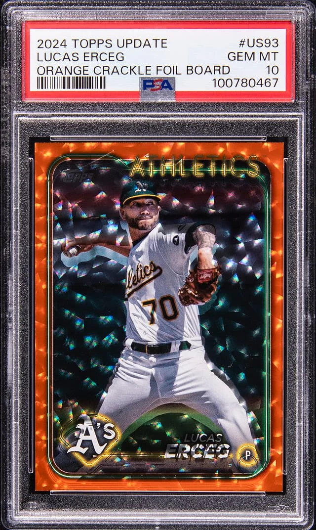 2024 Topps Update Lucas Erceg Orange Crackle Foil Board #US93 card image