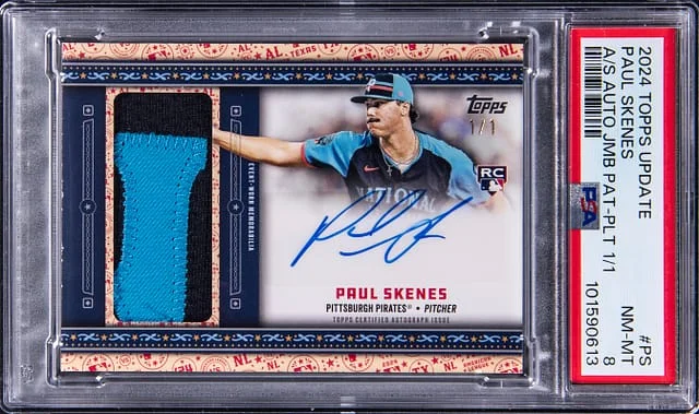 2024 Topps Update Paul Skenes All-Star Autographed Jumbo Patch Platinum #ASAJP-PS card image