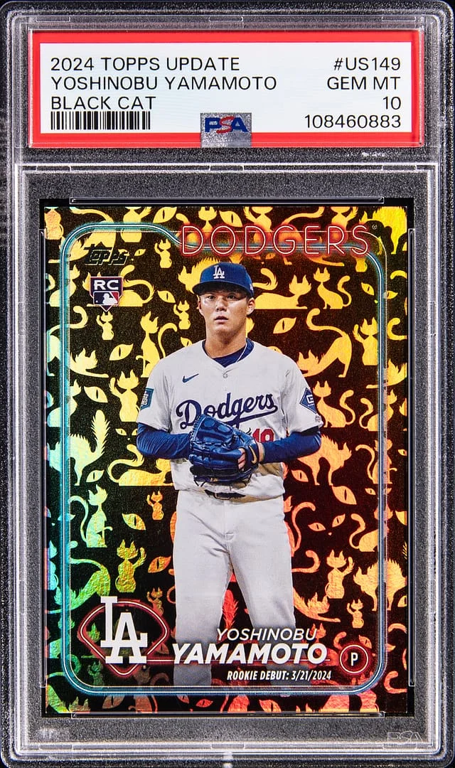2024 Topps Update Yoshinobu Yamamoto Black Cat #US149 card image