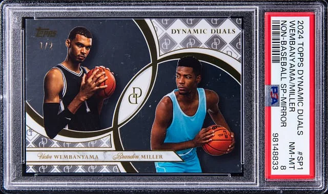 2024 Topps Victor Wembanyama/Brandon Miller Dynamic Duals Non-Baseball Short Print Mirror #SP-1 card image