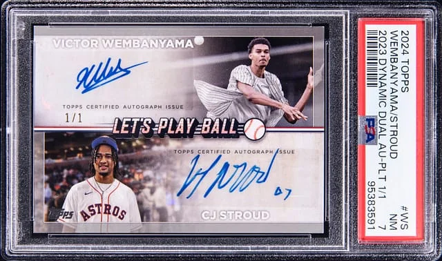 2024 Topps Victor Wembanyama/C.J. Stroud 2023 Dynamic Dual Autographs Platinum #FPBDA-WS card image
