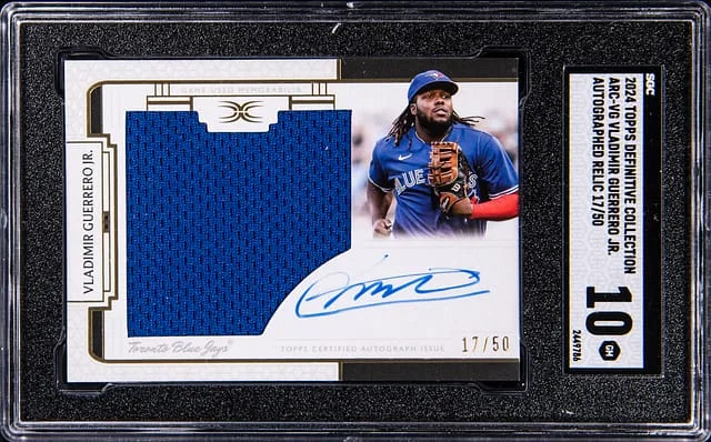 2024 Topps Vladimir Guerrero Jr. Definitive Collection Autographed Relic #ARC-VG card image