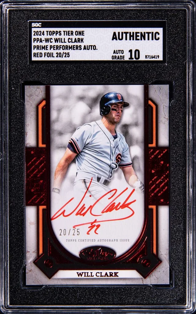 2024 Topps Will Clark Tier One Prime Performers Autograph Red Foil #PPA-WA card image
