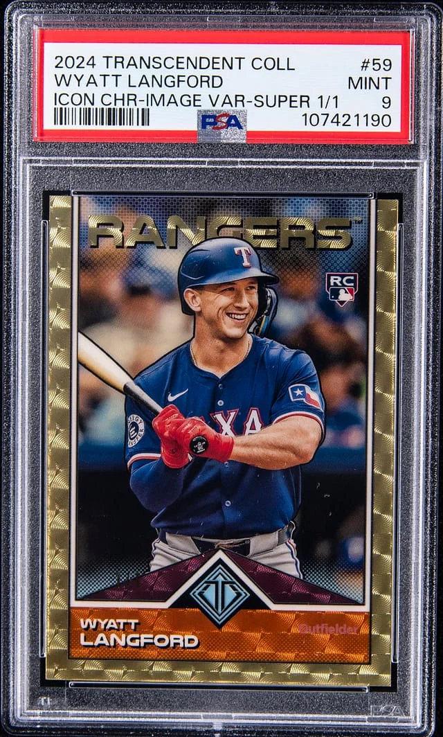 2024 Topps Wyatt Langford Transcendent Collection Transcendent Icons Chrome Image Variation SuperFractor #59 card image