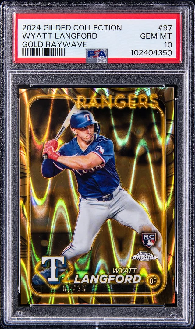 2024 Topps Wyatt Langford Gilded Collection Gold Raywave #97 card image