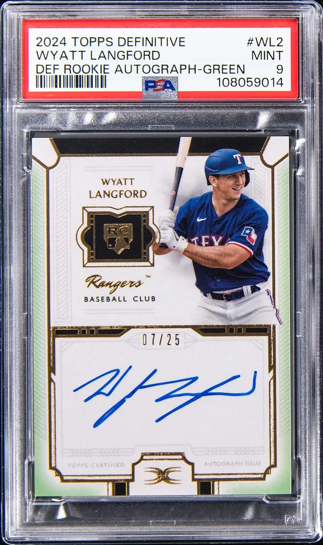 2024 Topps Wyatt Langford Definitive Definitive Autograph Green #WL2 card image