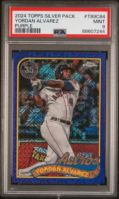 2024 Topps Yordan Alvarez Silver Pack 1989 Chrome Promo Purple #T89C84 card image