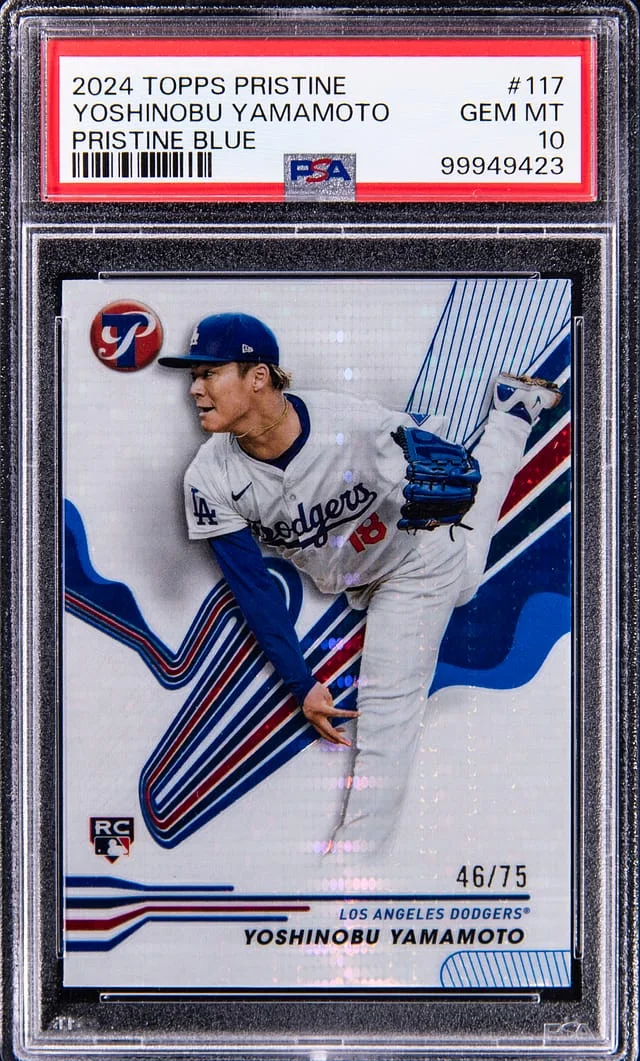 2024 Topps Yoshinobu Yamamoto Pristine Pristine Blue #117 card image