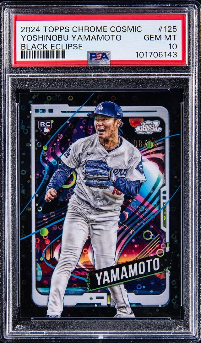 2024 Topps Yoshinobu Yamamoto Cosmic Chrome Black Eclipse Refractor #125 card image