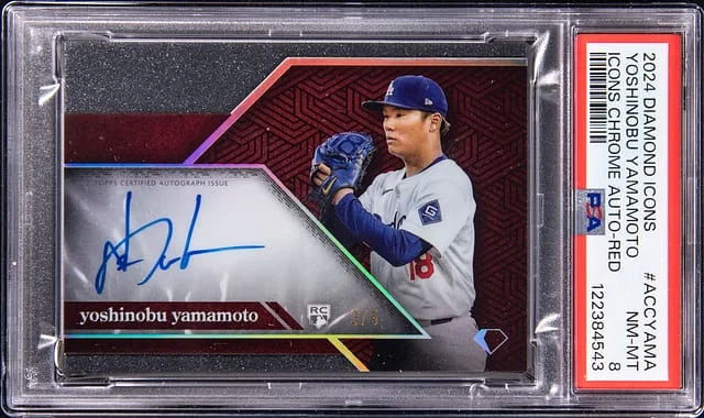 2024 Topps Yoshinobu Yamamoto Diamond Icons Chrome Autograph #ACC-YAMA card image