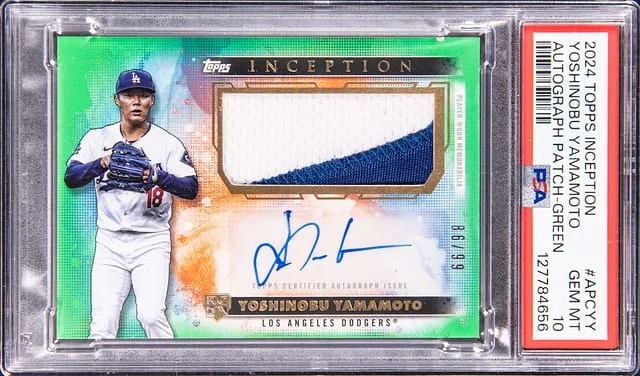 2024 Topps Yoshinobu Yamamoto Inception Autograph Patch Green #APC-YY card image