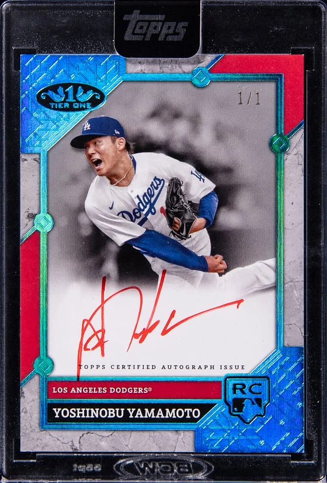 2024 Topps Yoshinobu Yamamoto Tier One Base Autographs Variation #BA-YY card image